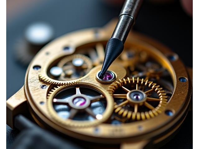 Mantenimiento y lubricación de reloj mecánico
